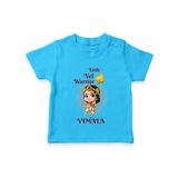 Little Vel Warrior - Customized T-Shirt For Kids With Name - SKY BLUE - 0-5 Months Old (Chest 17")