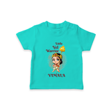 Little Vel Warrior - Customized T-Shirt For Kids With Name - TEAL - 0-5 Months Old (Chest 17")