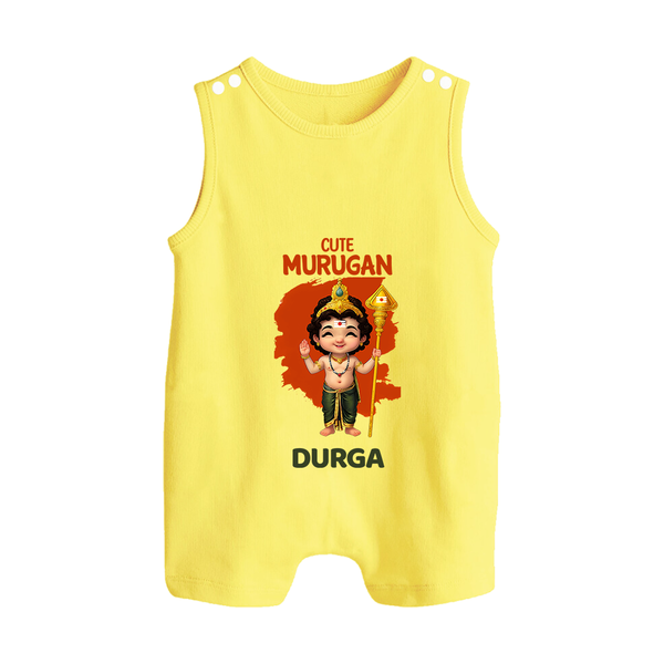 Cute Murugan Romper Suit | Custom Baby Romper Suit for Murugan's Little Star - PASTEL YELLOW - 0 - 5 Months Old (Chest 18")