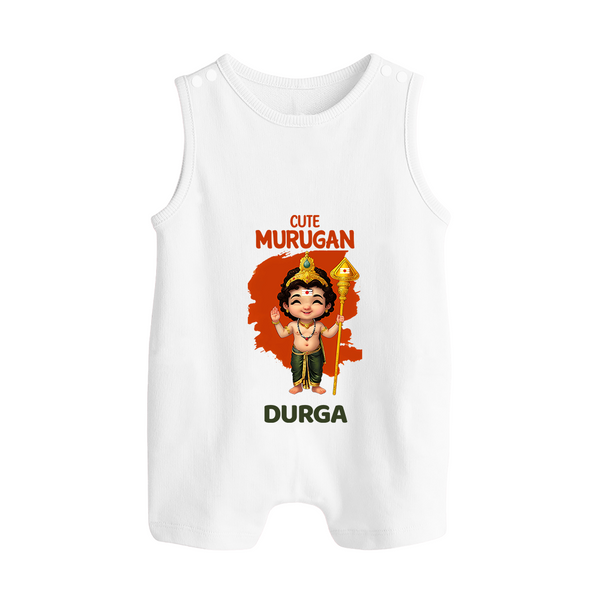 Cute Murugan Romper Suit | Custom Baby Romper Suit for Murugan's Little Star - WHITE - 0 - 5 Months Old (Chest 18")