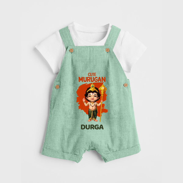 Cute Murugan Dungaree Set | Custom Baby Dungaree Set for Murugan's Little Star - MINT GREEN - 0 - 5 Months Old (Chest 18")