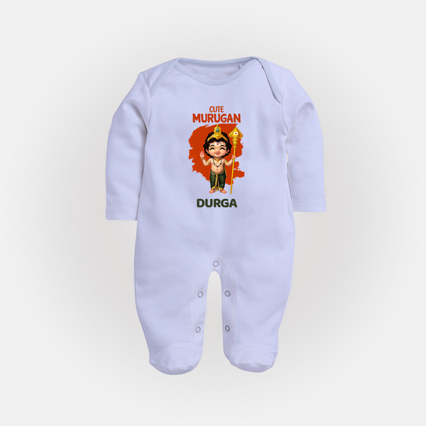Cute Murugan Sleep Suit | Custom Baby Sleep Suit for Murugan's Little Star - BABY BLUE - New Born (Chest 7.5")