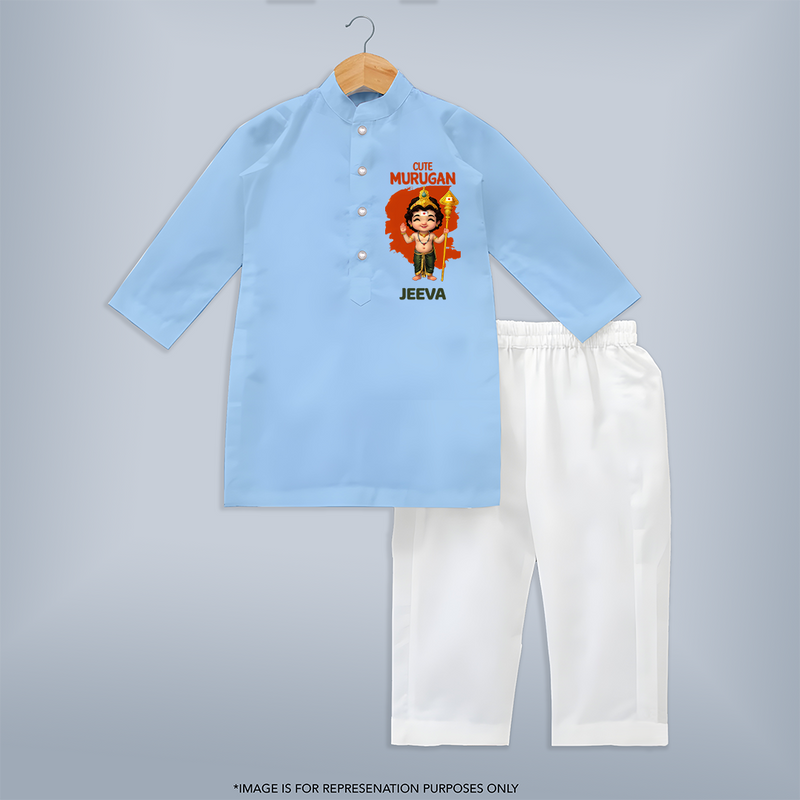Cute Murugan Kurta Set | Custom Baby Kurta Set for Murugan's Little Star - BABY BLUE - 3 - 6 Months Old (Chest 24", Kurta Length 14'', Waist 19", Pant Length 14")