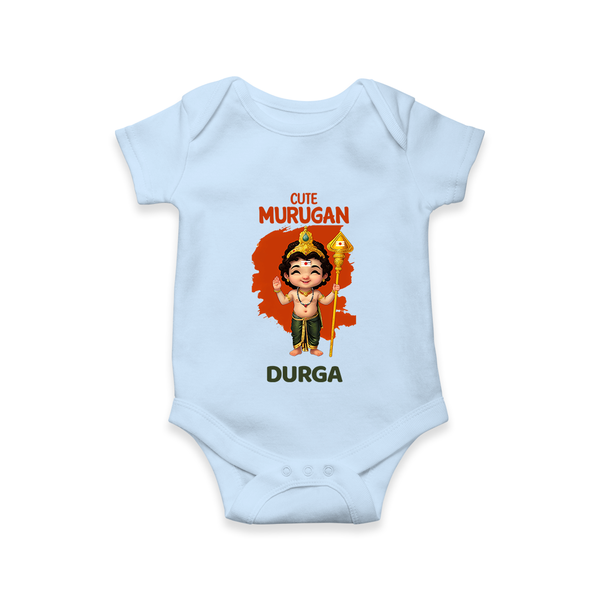 Cute Murugan Romper / Onesie | Custom Baby Romper / Onesie for Murugan's Little Star - BABY BLUE - New Born (Chest 14")