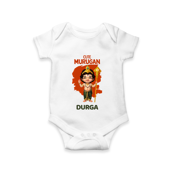 Cute Murugan Romper / Onesie | Custom Baby Romper / Onesie for Murugan's Little Star - WHITE - New Born (Chest 14")