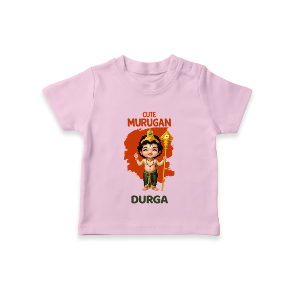Cute Murugan T-Shirt | Custom Baby T-Shirt for Murugan's Little Star - BABY PINK - 0-5 Months Old (Chest 17")