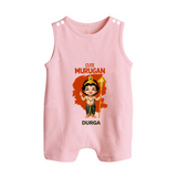 Cute Murugan - Customized Romper Suit For Babies With Name - BABY PINK - 0 - 5 Months Old (Chest 18")