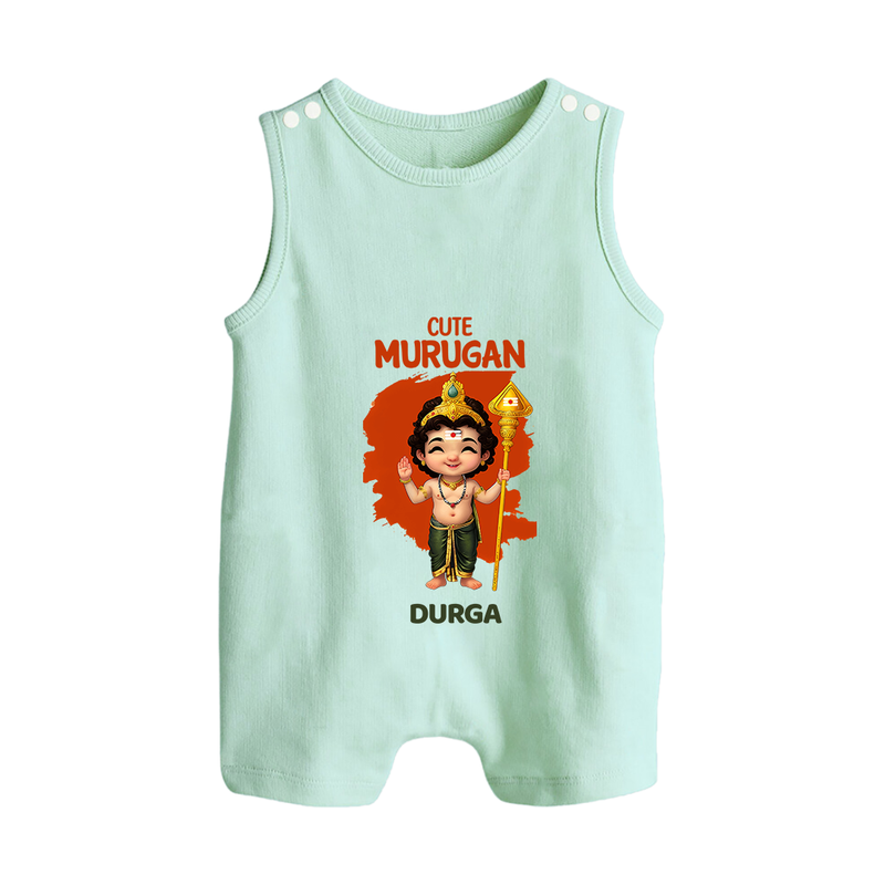 Cute Murugan - Customized Romper Suit For Babies With Name - MINT GREEN - 0 - 5 Months Old (Chest 18")