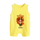 Cute Murugan - Customized Romper Suit For Babies With Name - PASTEL YELLOW - 0 - 5 Months Old (Chest 18")