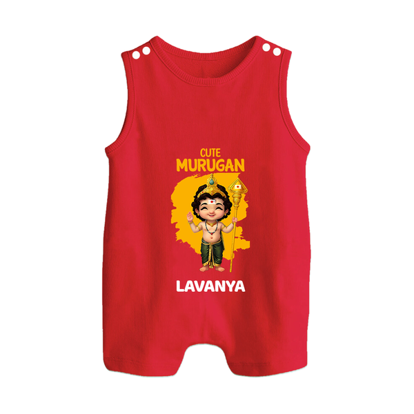 Cute Murugan Romper Suit | Custom Baby Romper Suit for Murugan's Little Star - RED - 0 - 5 Months Old (Chest 18")