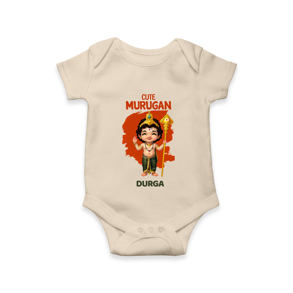 Cute Murugan - Customized Romper For Babies With Name - IVORY - 0 - 3 Months Old (Chest 16")