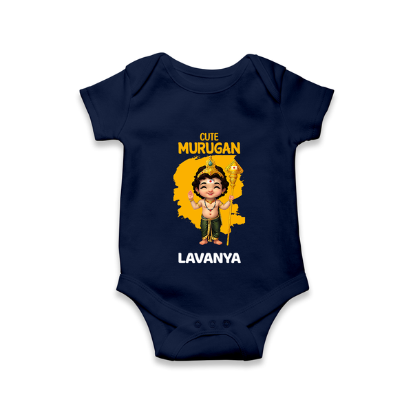 Cute Murugan Romper / Onesie | Custom Baby Romper / Onesie for Murugan's Little Star - NAVY BLUE - New Born (Chest 14")