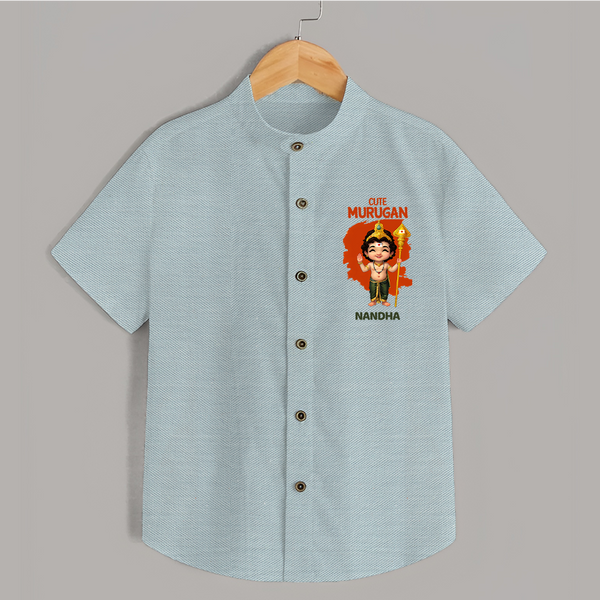 Cute Murugan - Customized Shirt For Kids With Name - ARCTIC BLUE - 0 - 6 Months Old (Chest 23")