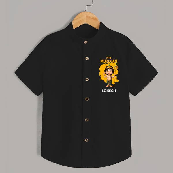 Cute Murugan Shirt | Custom Baby Shirt for Murugan's Little Star - BLACK - 0 - 6 Months Old (Chest 23")