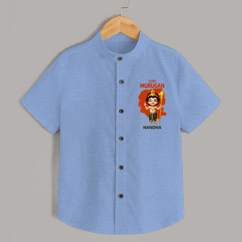 Cute Murugan - Customized Shirt For Kids With Name - SKY BLUE - 0 - 6 Months Old (Chest 23")