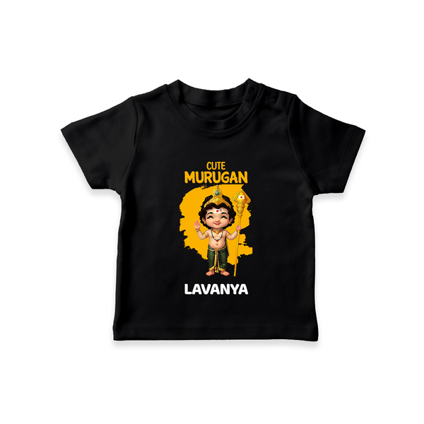Cute Murugan T-Shirt | Custom Baby T-Shirt for Murugan's Little Star - BLACK - 0-5 Months Old (Chest 17")