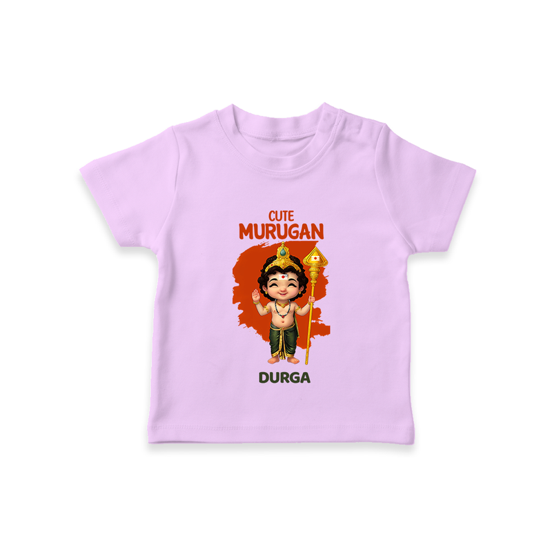 Cute Murugan - Customized T-Shirt For Kids With Name - LILAC - 0-5 Months Old (Chest 17")