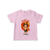 Cute Murugan - Customized T-Shirt For Kids With Name - PINK - 0-5 Months Old (Chest 17")