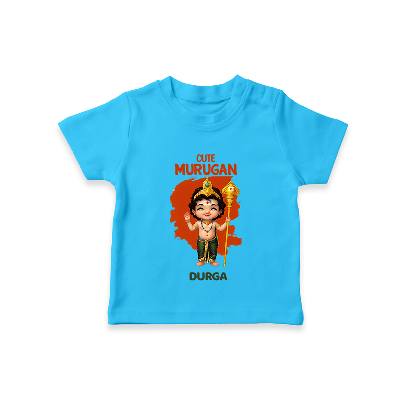 Cute Murugan - Customized T-Shirt For Kids With Name - SKY BLUE - 0-5 Months Old (Chest 17")