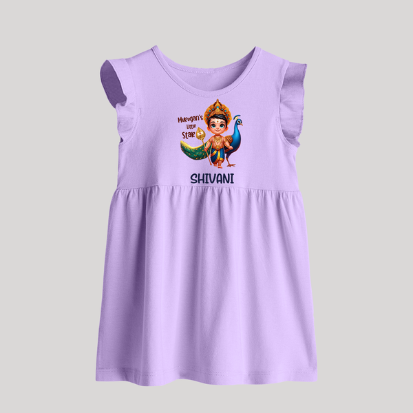 Murugan's Little Star Baby Frock | Personalized Baby Frock for Murugan Devotees - LILAC - 0 - 3 Months Old (Chest 17")