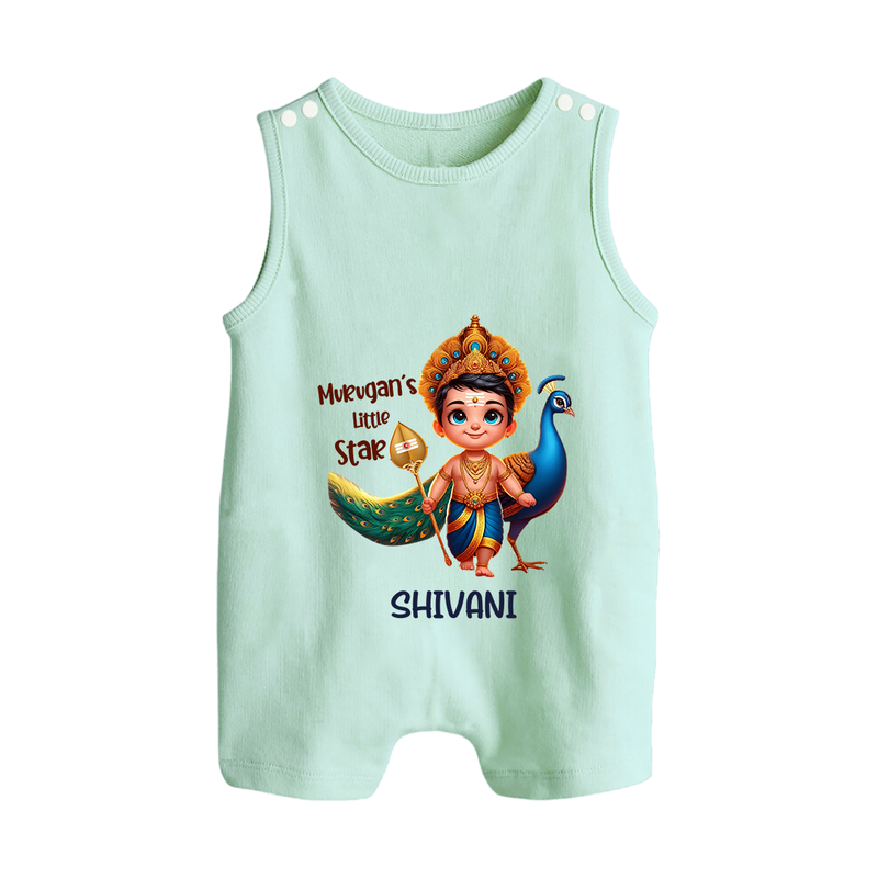 Murugan's Little Star - Customized Romper Suit For Babies With Name - MINT GREEN - 0 - 5 Months Old (Chest 18")