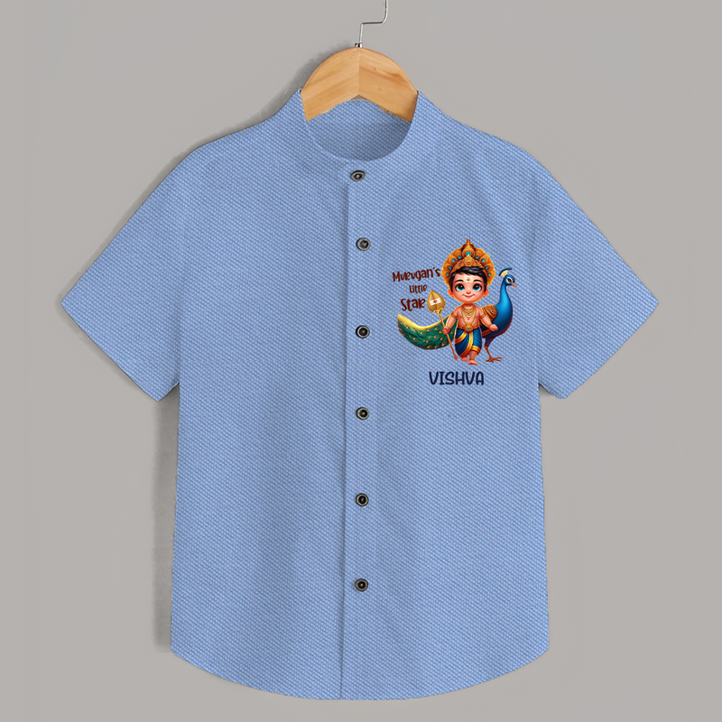 Murugan's Little Star - Customized Shirt For Kids With Name - SKY BLUE - 0 - 6 Months Old (Chest 23")