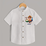 Murugan's Little Star - Customized Shirt For Kids With Name - WHITE - 0 - 6 Months Old (Chest 23")