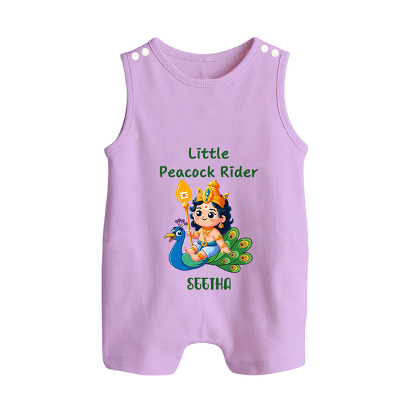 Liittle Peacock Rider - Customized Romper Suit For Babies With Name - LILAC - 0 - 5 Months Old (Chest 18")