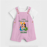 Little Peacock Rider Dungaree Set | Custom Baby Dungaree Set for Murugan's Divine Ride - BABY PINK - 0 - 5 Months Old (Chest 18")