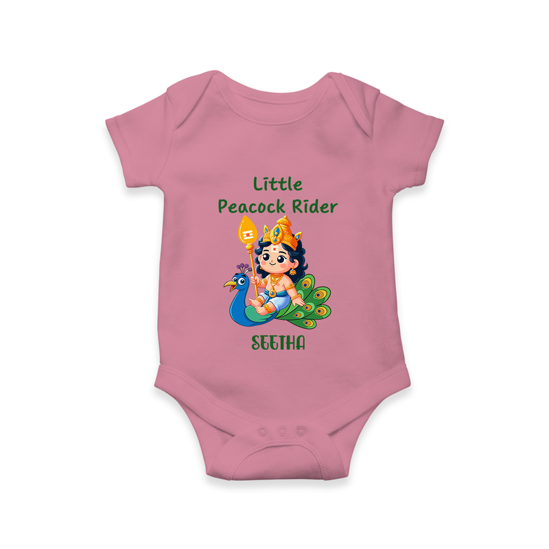 Liittle Peacock Rider - Customized Romper For Babies With Name - ONION - 0 - 3 Months Old (Chest 16")