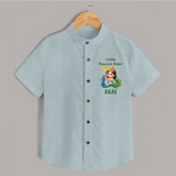 Little Peacock Rider Shirt | Custom Baby Shirt for Murugan's Divine Ride - ARCTIC BLUE - 0 - 6 Months Old (Chest 23")