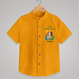 Liittle Peacock Rider - Customized Shirt For Kids With Name - CHROME YELLOW - 0 - 6 Months Old (Chest 23")