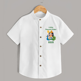 Little Peacock Rider Shirt | Custom Baby Shirt for Murugan's Divine Ride - WHITE - 0 - 6 Months Old (Chest 23")