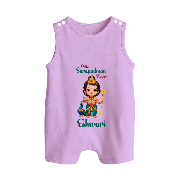 Little Surapadman Slayer Romper Suit | Personalized Baby Romper Suit for Murugan's Heroic Deeds - LILAC - 0 - 5 Months Old (Chest 18")