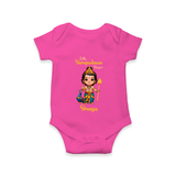 Little Surapadman Slayer - Customized Romper For Babies With Name - HOT PINK - 0 - 3 Months Old (Chest 16")