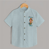 Little Surapadman Slayer Shirt | Personalized Baby Shirt for Murugan's Heroic Deeds - ARCTIC BLUE - 0 - 6 Months Old (Chest 23")