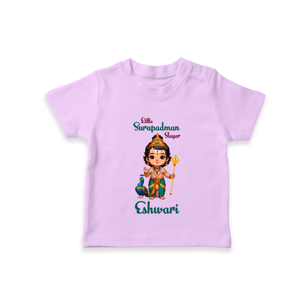 Little Surapadman Slayer T-Shirt | Personalized Baby T-Shirt for Murugan's Heroic Deeds - LILAC - 0-5 Months Old (Chest 17")