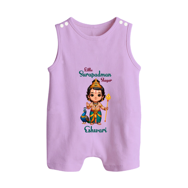 Little Surapadman Slayer - Customized Romper Suit For Babies With Name - LILAC - 0 - 5 Months Old (Chest 18")