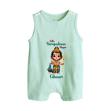 Little Surapadman Slayer - Customized Romper Suit For Babies With Name - MINT GREEN - 0 - 5 Months Old (Chest 18")