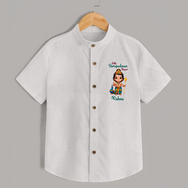 Little Surapadman Slayer - Customized Shirt For Kids With Name - WHITE - 0 - 6 Months Old (Chest 23")