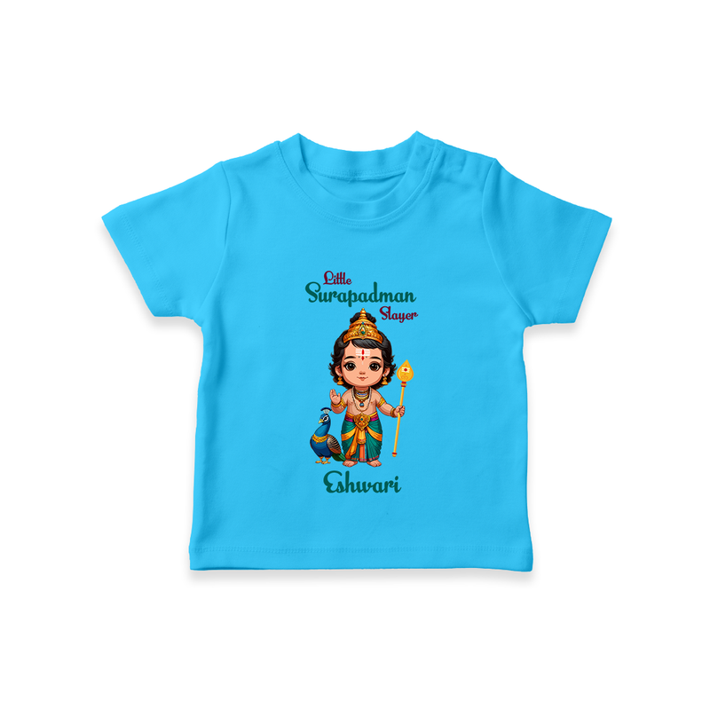 Little Surapadman Slayer - Customized T-Shirt For Kids With Name - SKY BLUE - 0-5 Months Old (Chest 17")