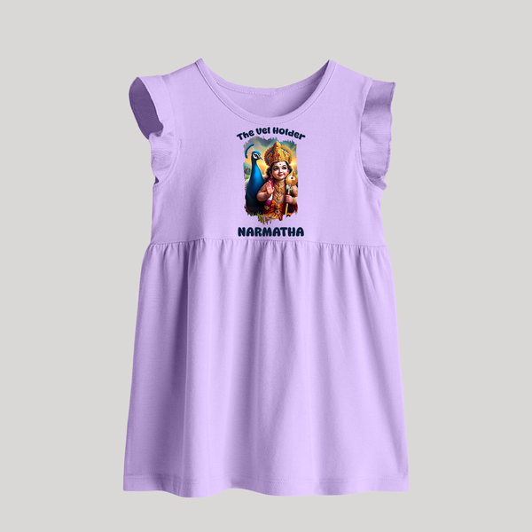 The Vel Holder Baby Frock | Custom Baby Frock for Murugan's Sacred Vel - LILAC - 0 - 3 Months Old (Chest 17")