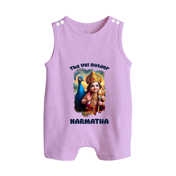 The Vel Holder Romper Suit | Custom Baby Romper Suit for Murugan's Sacred Vel - LILAC - 0 - 5 Months Old (Chest 18")