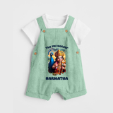 The Vel Holder Dungaree Set | Custom Baby Dungaree Set for Murugan's Sacred Vel - MINT GREEN - 0 - 5 Months Old (Chest 18")