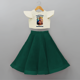 The Vel Holder - Customized Crop Top And Skirt For Kids With Name - BOTTLE GREEN - 6 - 9 Months Old (Chest 20" , Frock Waist 20")