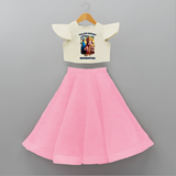 The Vel Holder - Customized Crop Top And Skirt For Kids With Name - PINK - 6 - 9 Months Old (Chest 20" , Frock Waist 20")