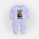 The Vel Holder - Customized Sleep Suit For Babies With Name - BABY BLUE - New Born (Chest 7.5")