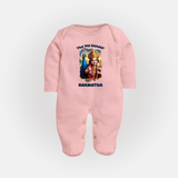 The Vel Holder - Customized Sleep Suit For Babies With Name - BABY PINK - New Born (Chest 7.5")