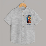 The Vel Holder Shirt | Custom Baby Shirt for Murugan's Sacred Vel - GREY - 0 - 6 Months Old (Chest 23")