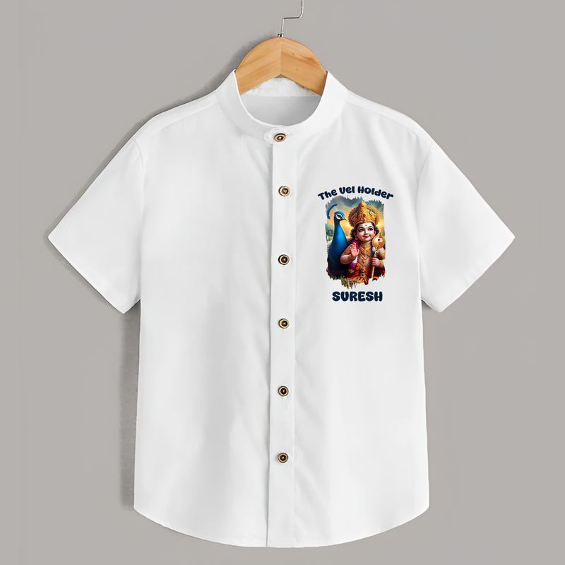 The Vel Holder Shirt | Custom Baby Shirt for Murugan's Sacred Vel - WHITE - 0 - 6 Months Old (Chest 23")